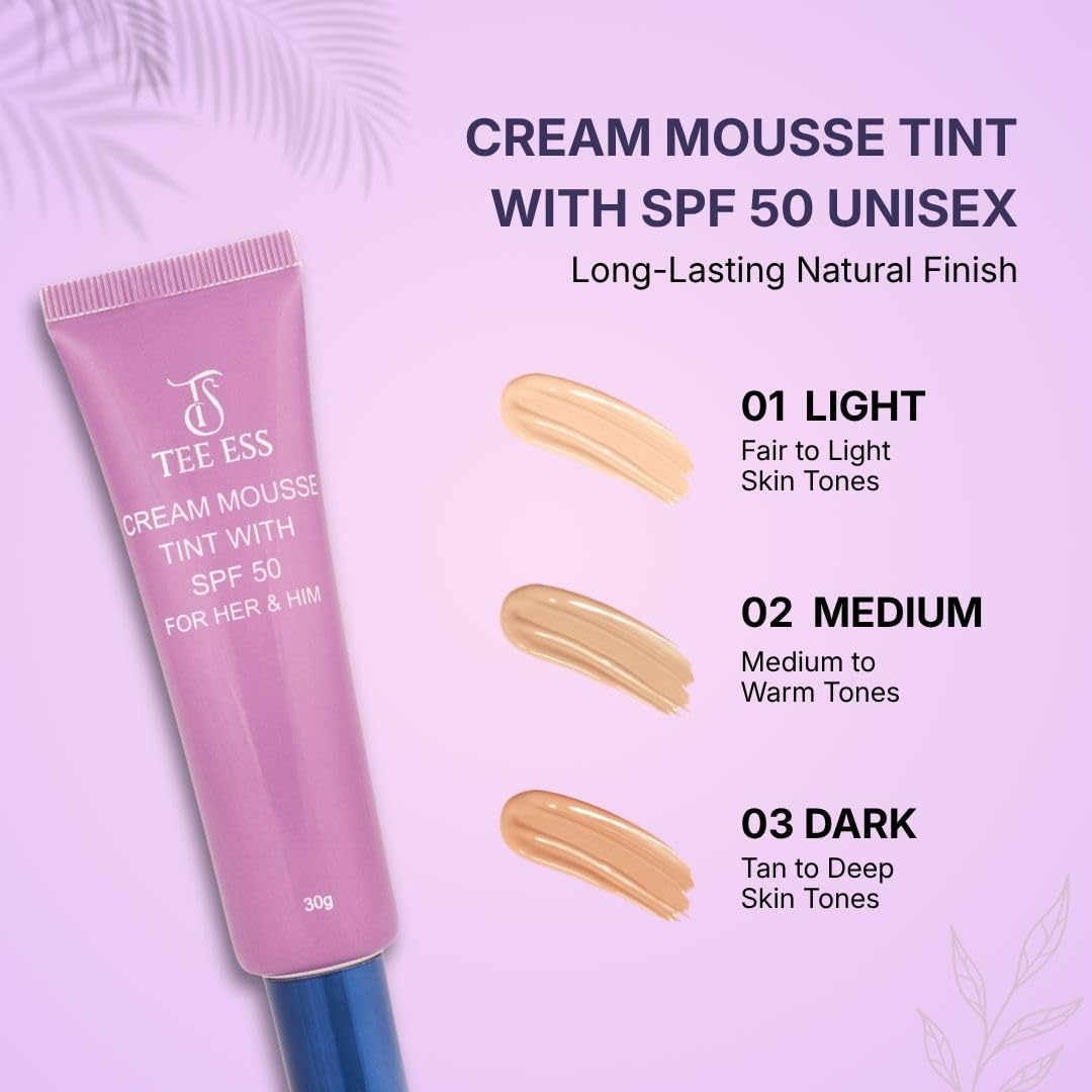 TEE ESS Cream Mousse Unisex Face Tint SPF 50 - Light