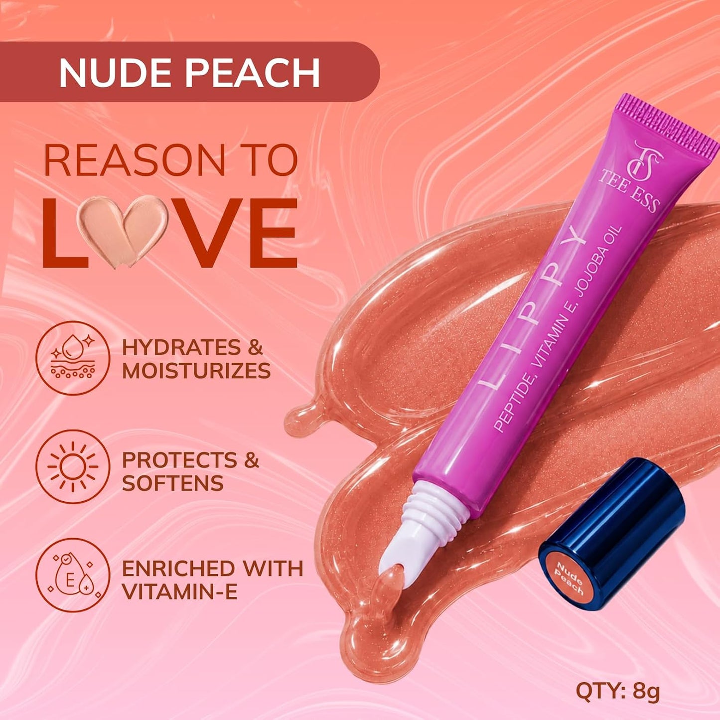 TEE ESS LIPPY Lip Gloss - Nude Peach