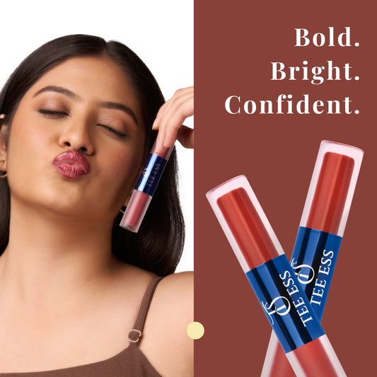 TEE ESS DUO LIPS (HI SHINE LIP GLOSS & CREAM MOUSSE LIQUID LIPSTICK) - BARE BABE