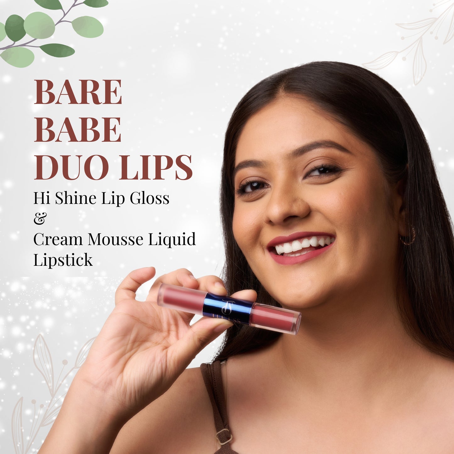 TEE ESS DUO LIPS (HI SHINE LIP GLOSS & CREAM MOUSSE LIQUID LIPSTICK) - BARE BABE