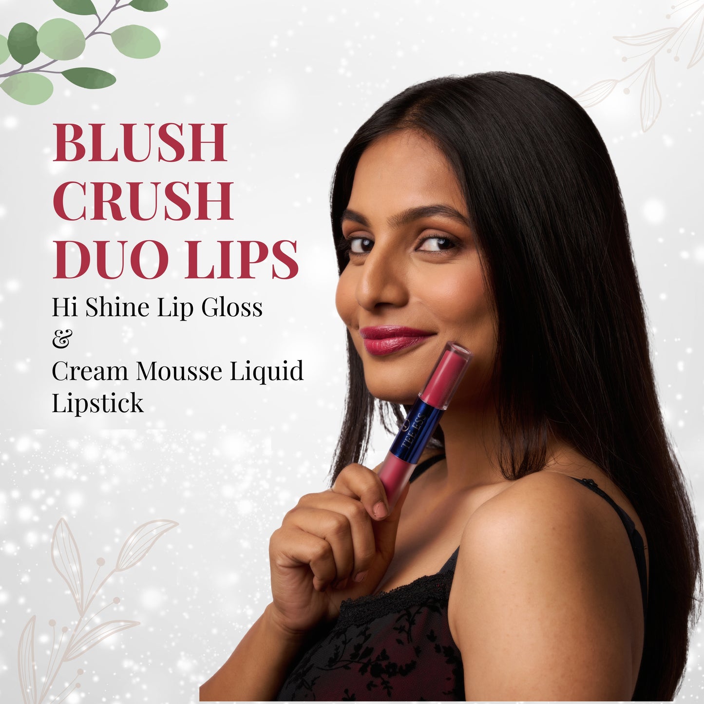 TEE ESS DUO LIPS (HI SHINE LIP GLOSS & CREAM MOUSSE LIQUID LIPSTICK) - BLUSH CRUSH