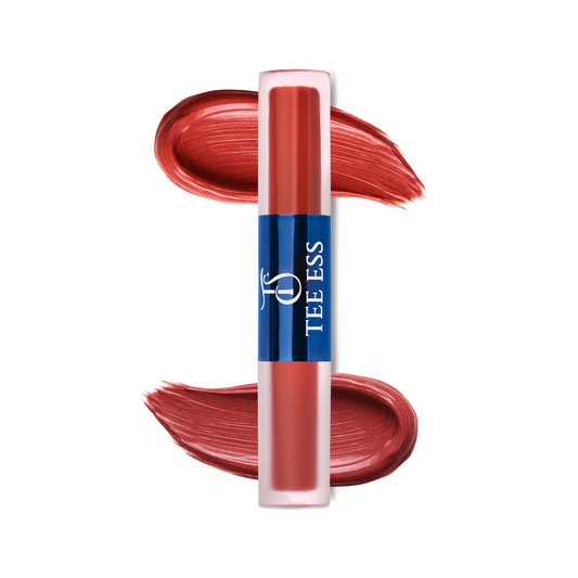 TEE ESS DUO LIPS (HI SHINE LIP GLOSS & CREAM MOUSSE LIQUID LIPSTICK) - BROWNIE LIPS