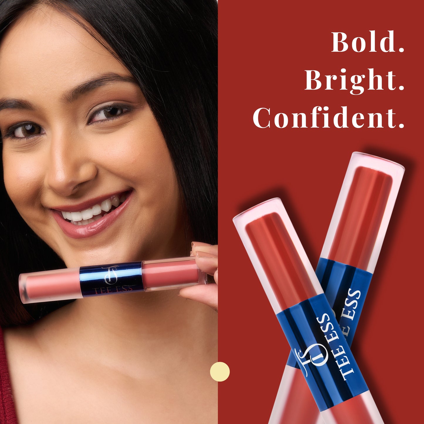 TEE ESS DUO LIPS (HI SHINE LIP GLOSS & CREAM MOUSSE LIQUID LIPSTICK) - BROWNIE LIPS