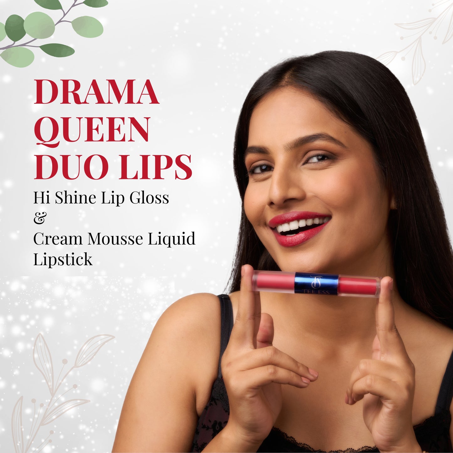 TEE ESS DUO LIPS (HI SHINE LIP GLOSS & CREAM MOUSSE LIQUID LIPSTICK) - DRAMA QUEEN