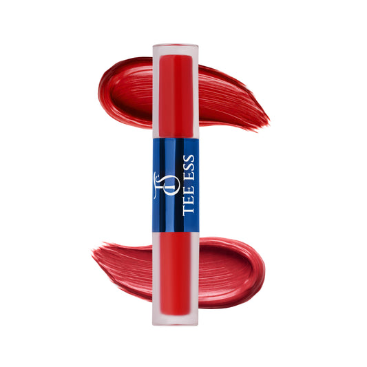 TEE ESS DUO LIPS (HI SHINE LIP GLOSS & CREAM MOUSSE LIQUID LIPSTICK) - RED ALERT