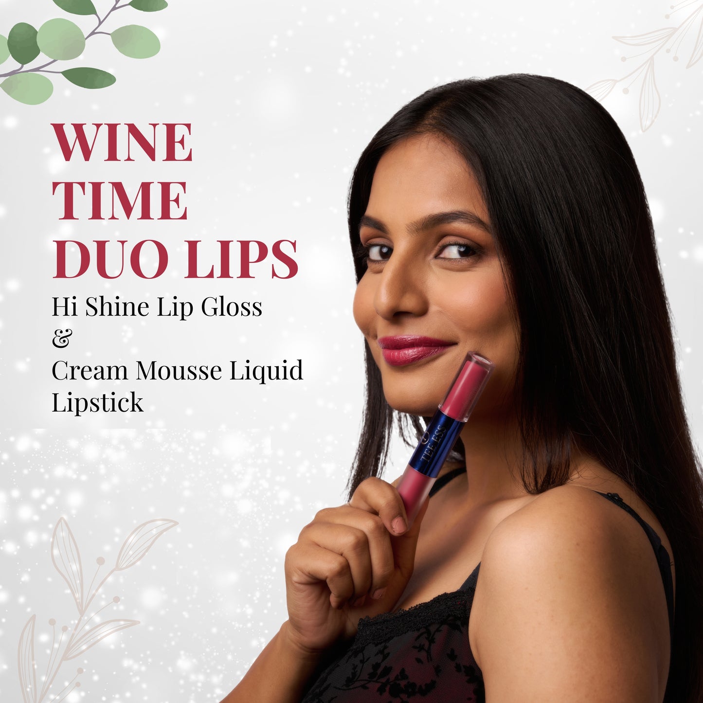 TEE ESS DUO LIPS (HI SHINE LIP GLOSS & CREAM MOUSSE LIQUID LIPSTICK) - WINE TIME